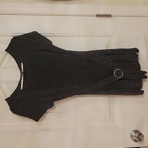 Perceptions New York. Black Rainbow Sparkly top. Sz M .